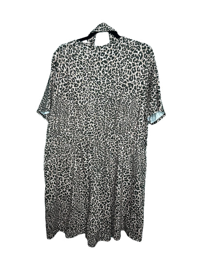 Brown and Black V-neck Cheetah Print Romper