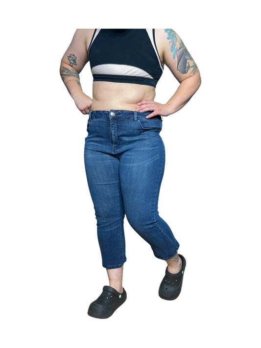 Dark Blue Capri Denim Jeans