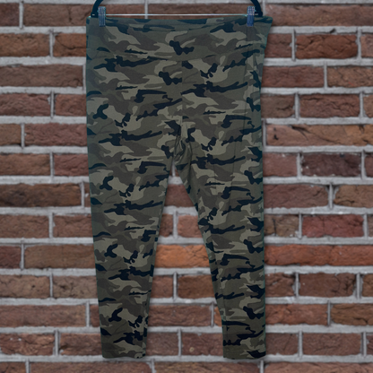 Army Green Camo Patterned Leggings