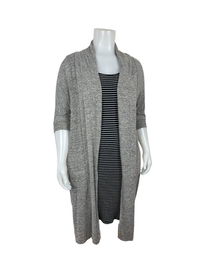 Grey Salt & Pepper Maxi Cardigan (2X/3X)