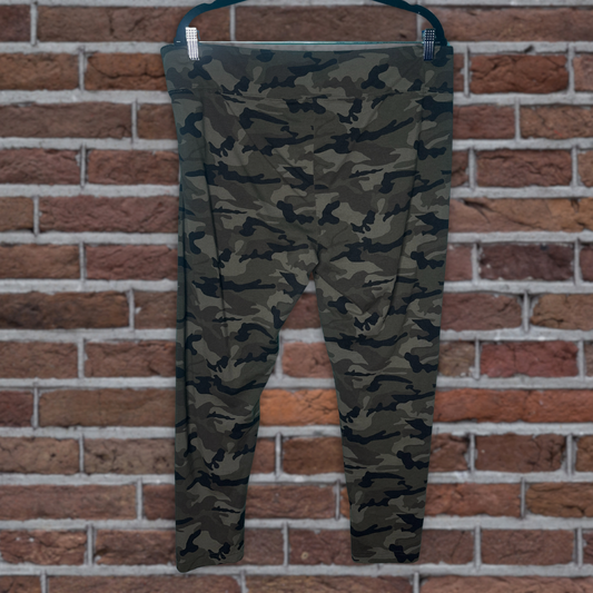 Army Green Camo Patterned Leggings
