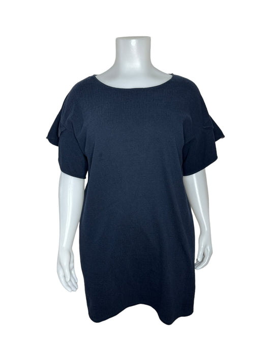 “Artisan NY” Navy Blue Dress w/ Flaired Sleeves (3X)
