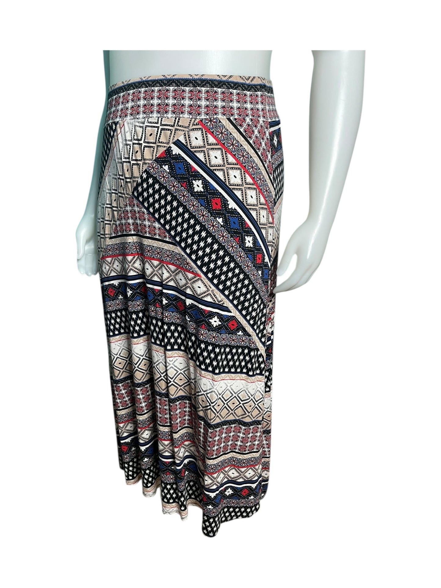 Brown, White, and Black Maxi Skirt