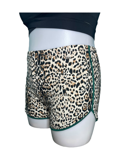 Cheetah Print w/ Green Side Piping Shorts