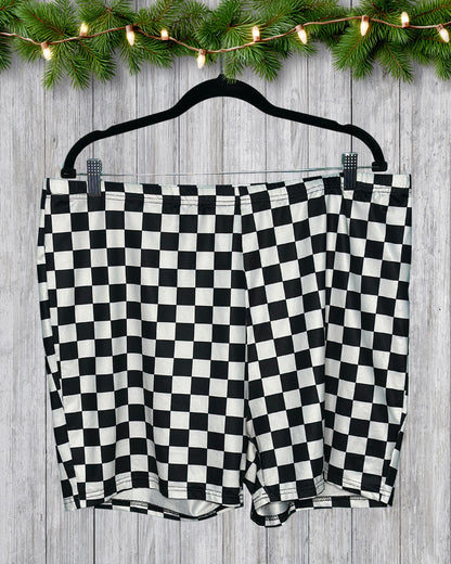 Black & White Plaid Legging Shorts