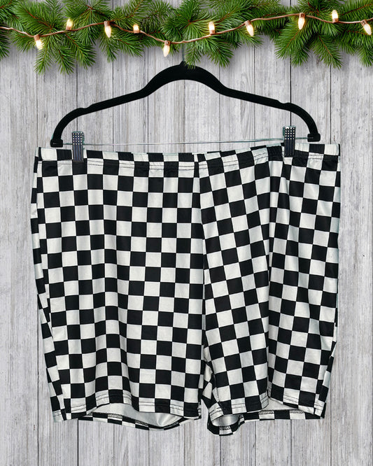 Black & White Plaid Legging Shorts