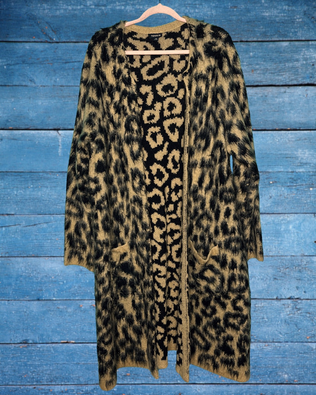 Black & Tan Cheetah Print Maxi Cardigan