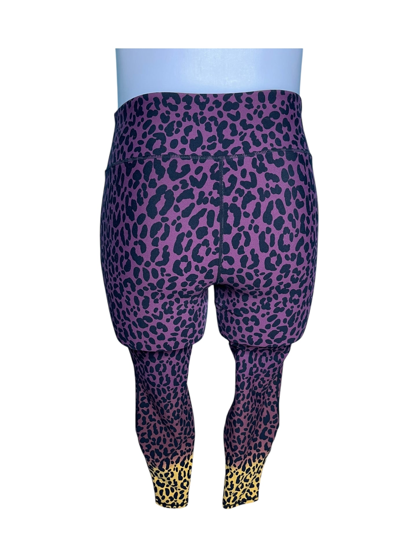 Purple, Yellow and Black Cheetah Print Athletic Leggings