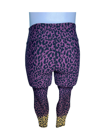 Purple, Yellow and Black Cheetah Print Athletic Leggings
