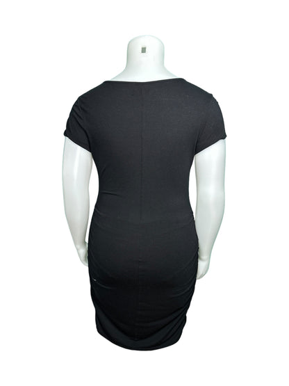 Black Bodycon Short-Sleeved Dress