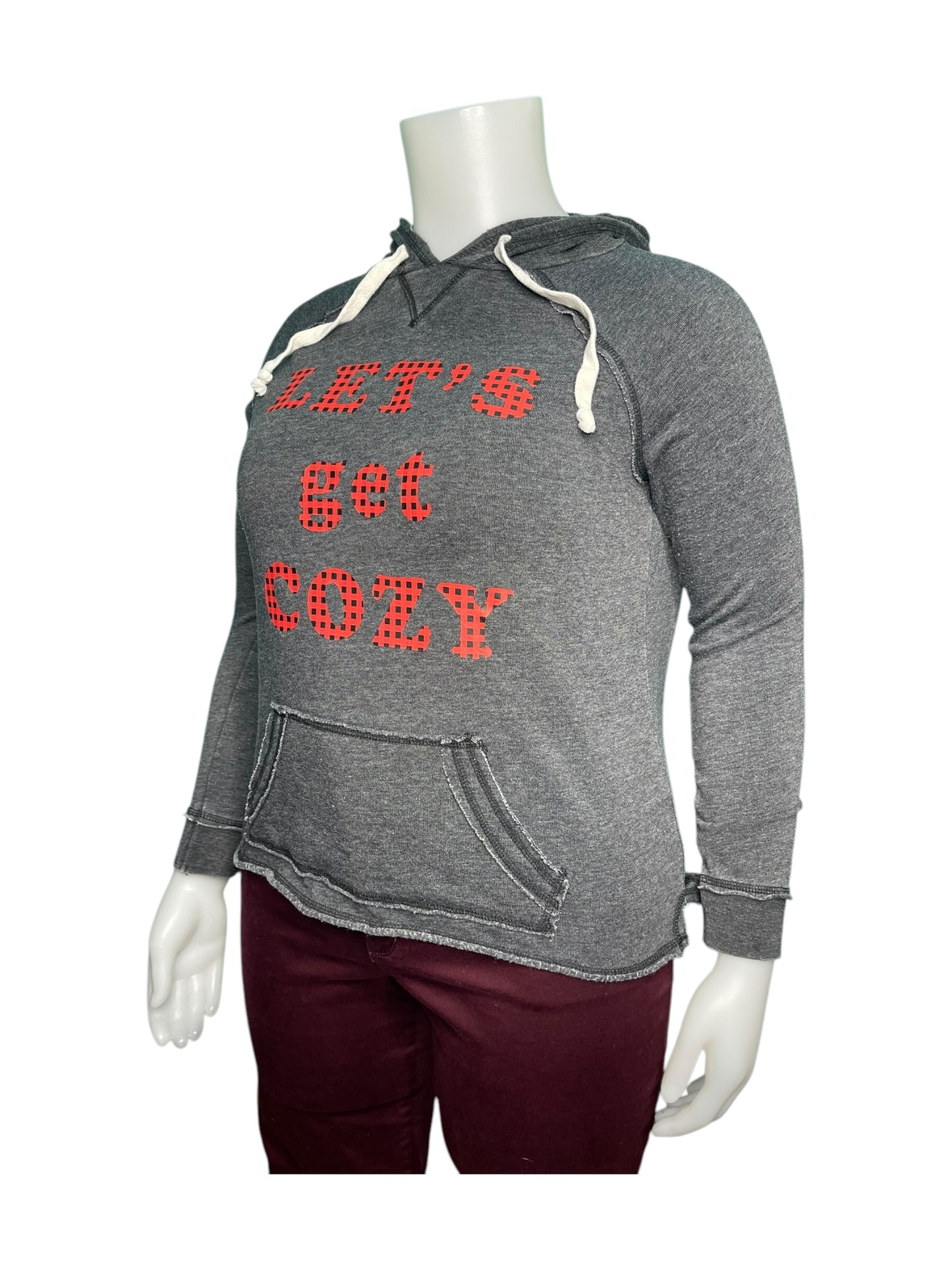 Grey “Let’s get cozy” Graphic Hoodie