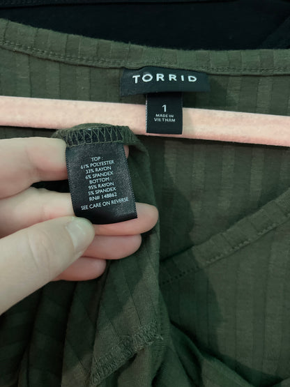 Olive Green Short Sleeved Bodysuit