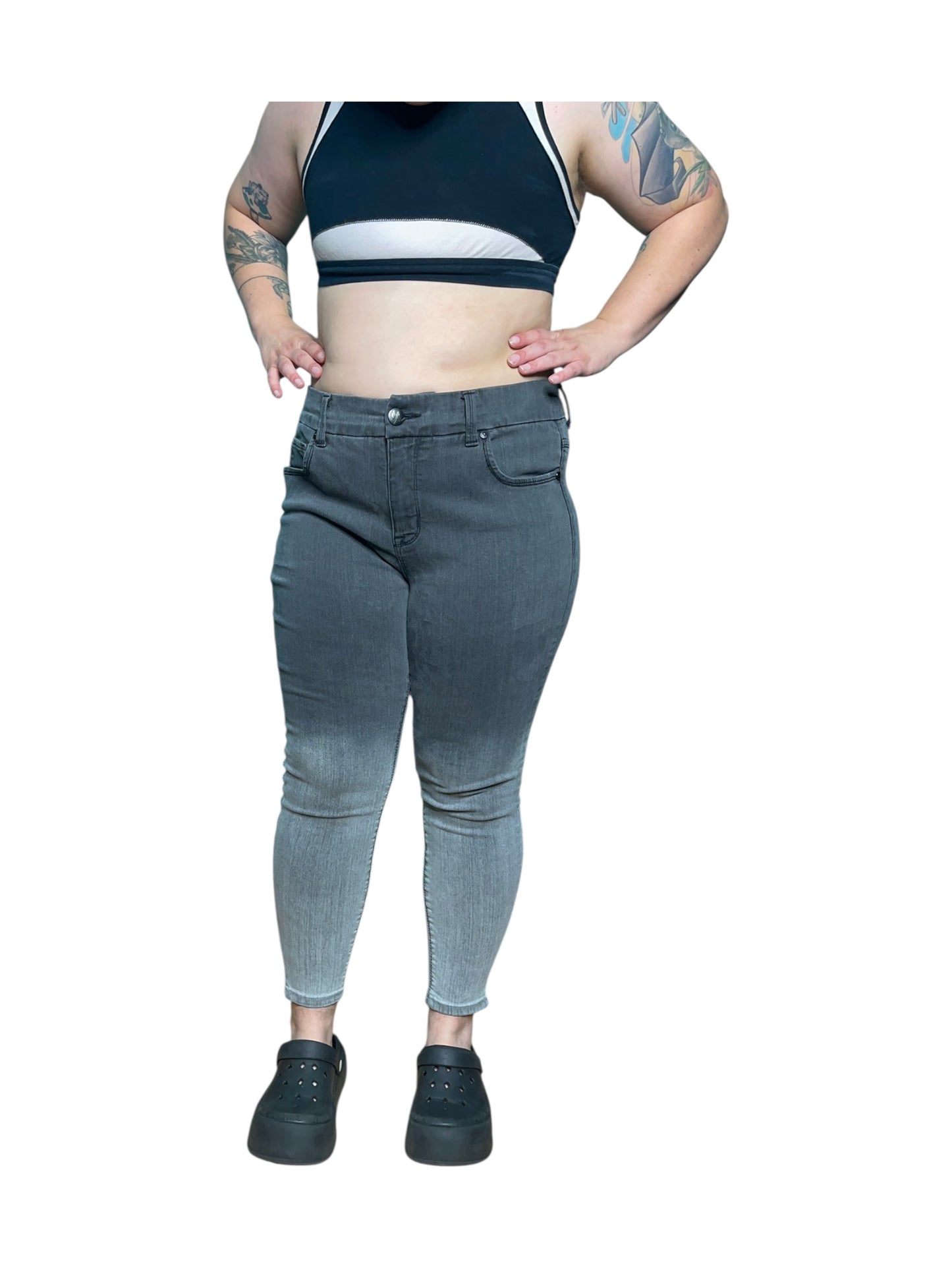 Dark Grey to Light Grey Ombre Jeans