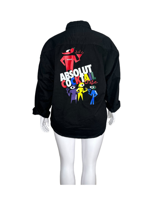 Black Absolut Cocktail Graphic Button Up (XL)