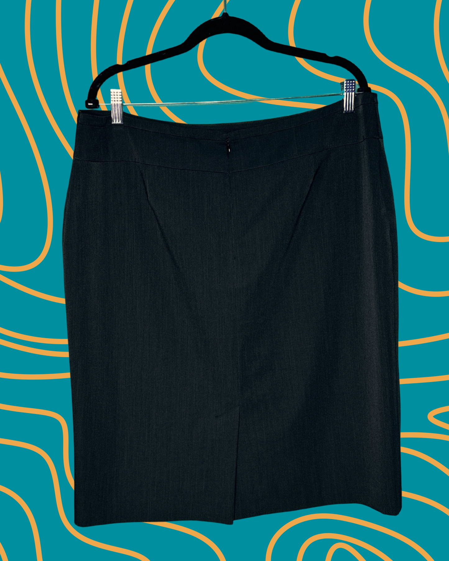 Grey Pencil Knee Length Skirt