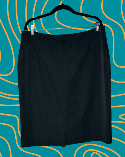Grey Pencil Knee Length Skirt