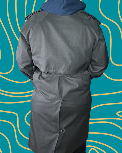 Dark Grey Button up Trench Coat