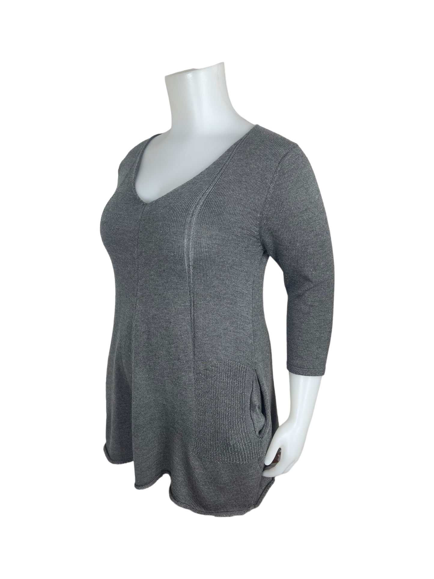 Grey Flair V-Neck Sweater