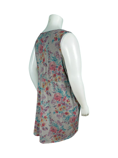 Grey Floral Sleeveless Dress (4)