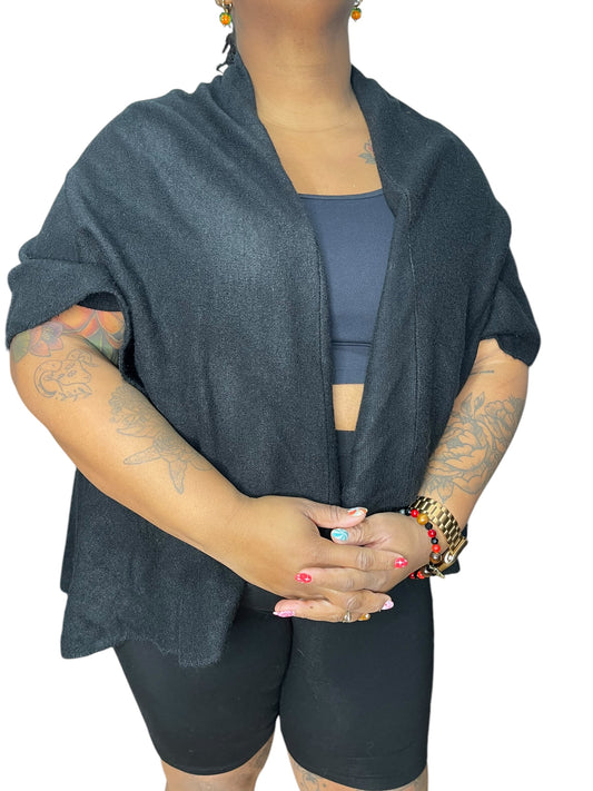 Black Vest Shawl Cardigan