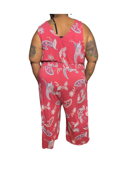 Pink Floral Patterned Jumpsuit