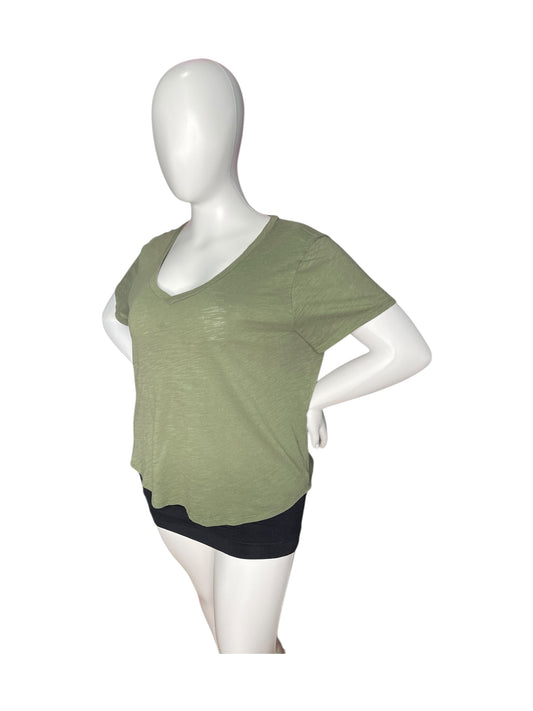 Olive Green V-Neck T-Shirt