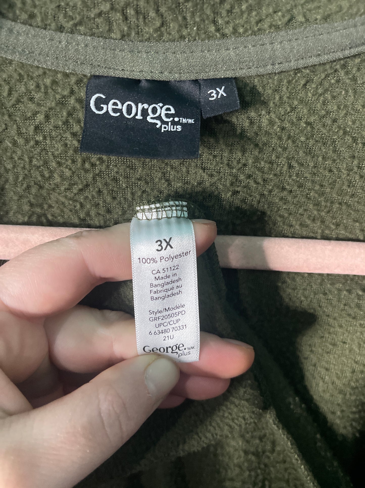 Olive Green Long Sleeved Zippered Hoodie