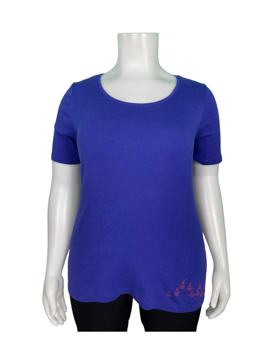 Blue Short Sleeved T-Shirt w/ Red Sailboats