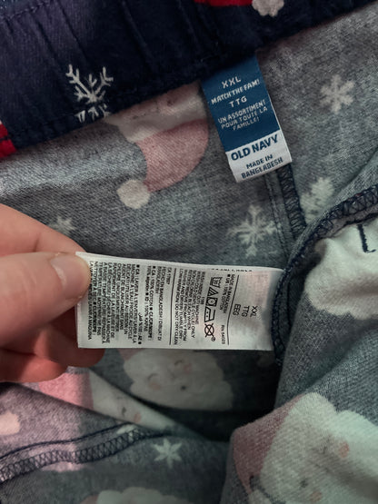 Navy Blue w/ Santa Clause Patterned PJ Pants