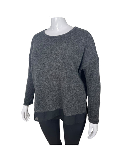 Dark Grey Jumper w/ Black Sheer Trim