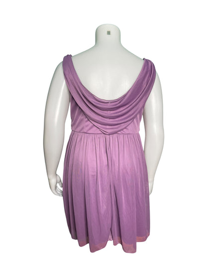 Light Purple V-Neck Sleeveless Dress