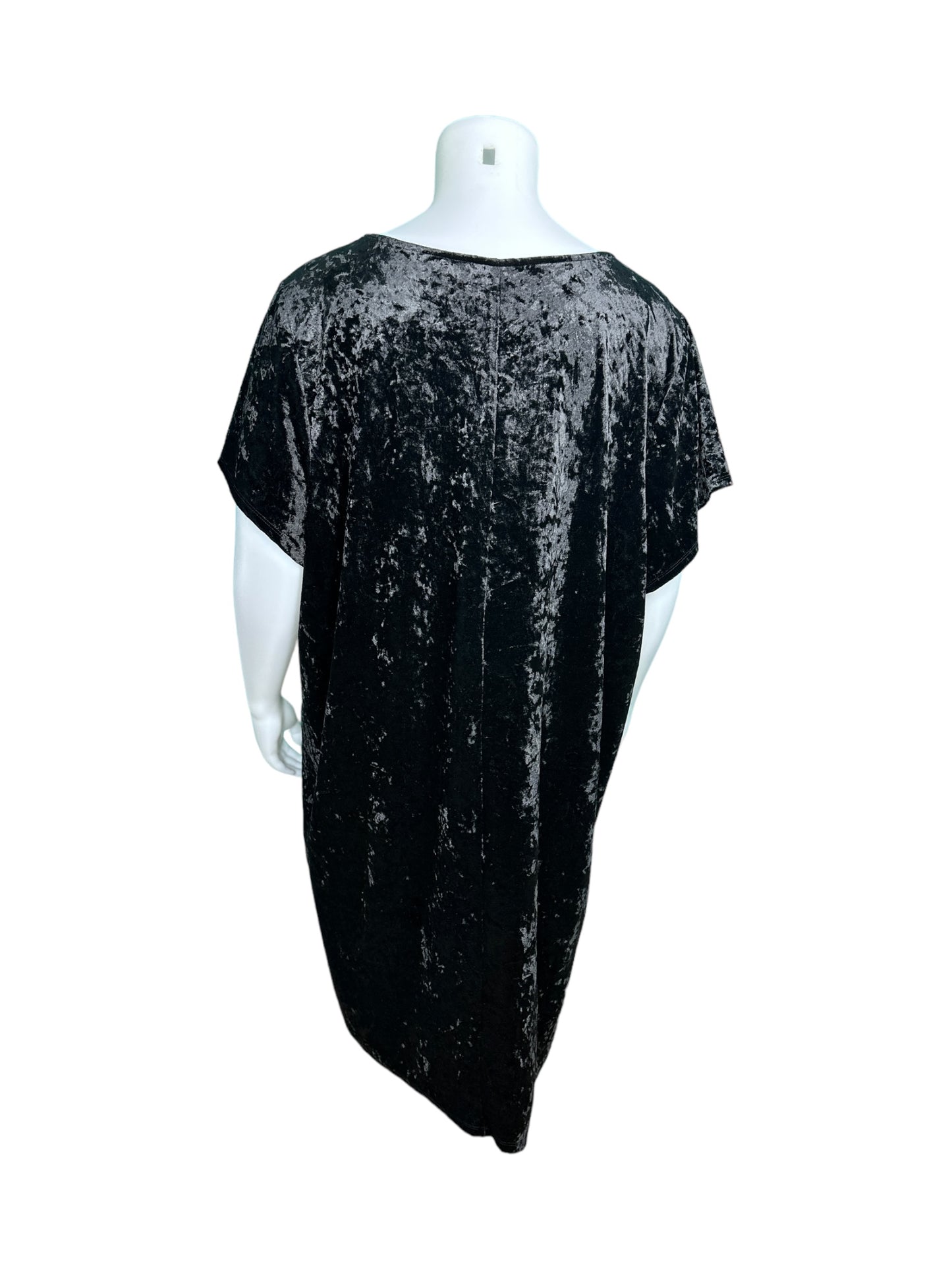 Black Short Sleeved Velvet Dress