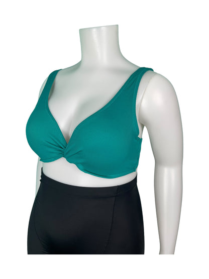 Green Swimwear Deep V Top