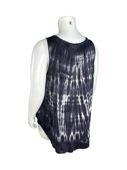 Navy Blue Tie Dye Sleeveless Shirt (XXL)