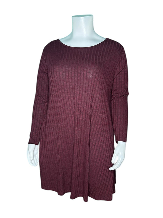 Burgundy Long Sleeve Dress