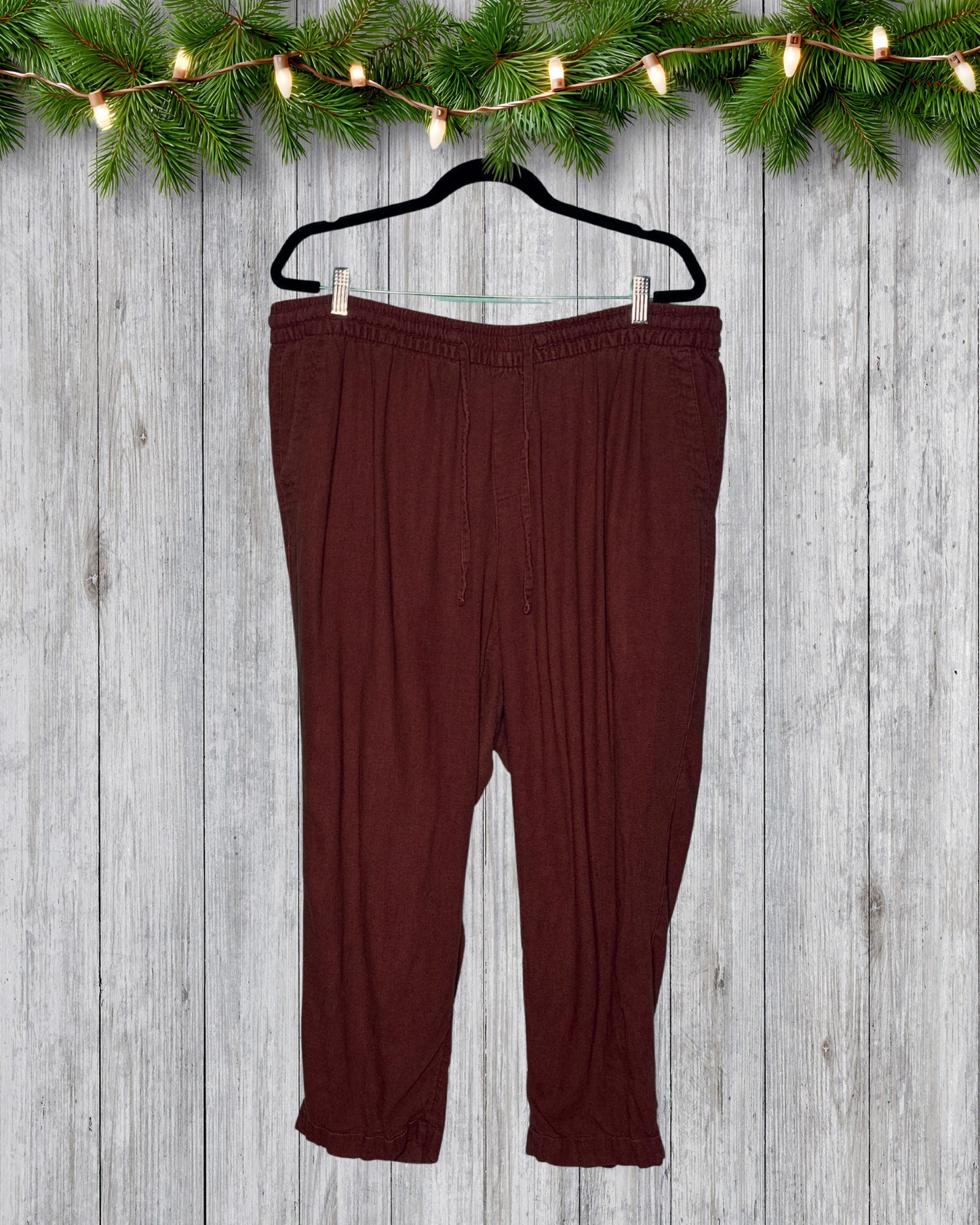 Burgundy Linen Pants