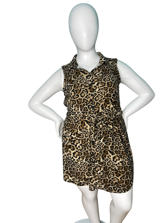 Cheetah Print Sleeveless Dress