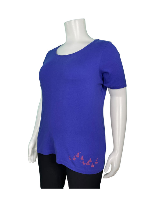 Blue Short Sleeved T-Shirt w/ Red Sailboats