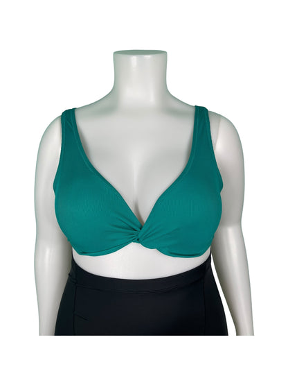 Green Swimwear Deep V Top