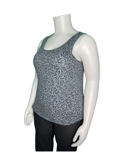 Grey Floral Patterned Tank Top