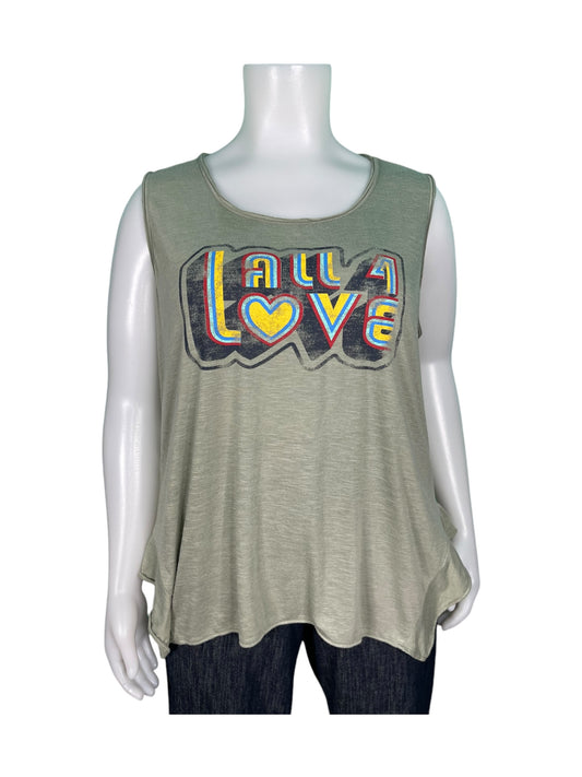 Grey “All 4 Love” Graphic Tank Top