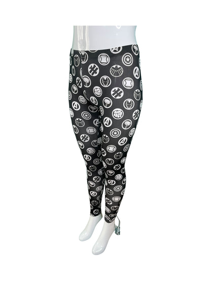 Black & White Avengers Patterned Leggings