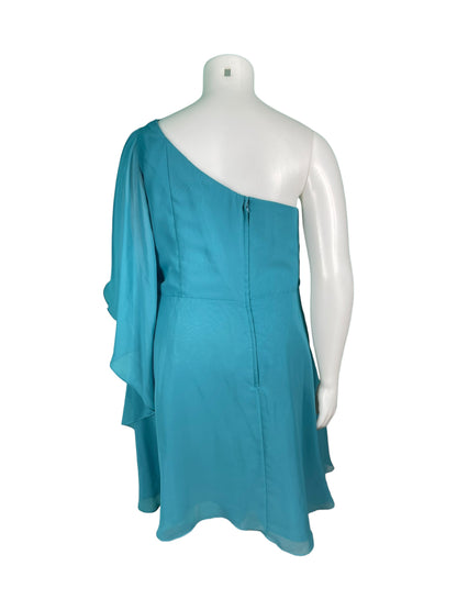 Teal One Shoulder Dress