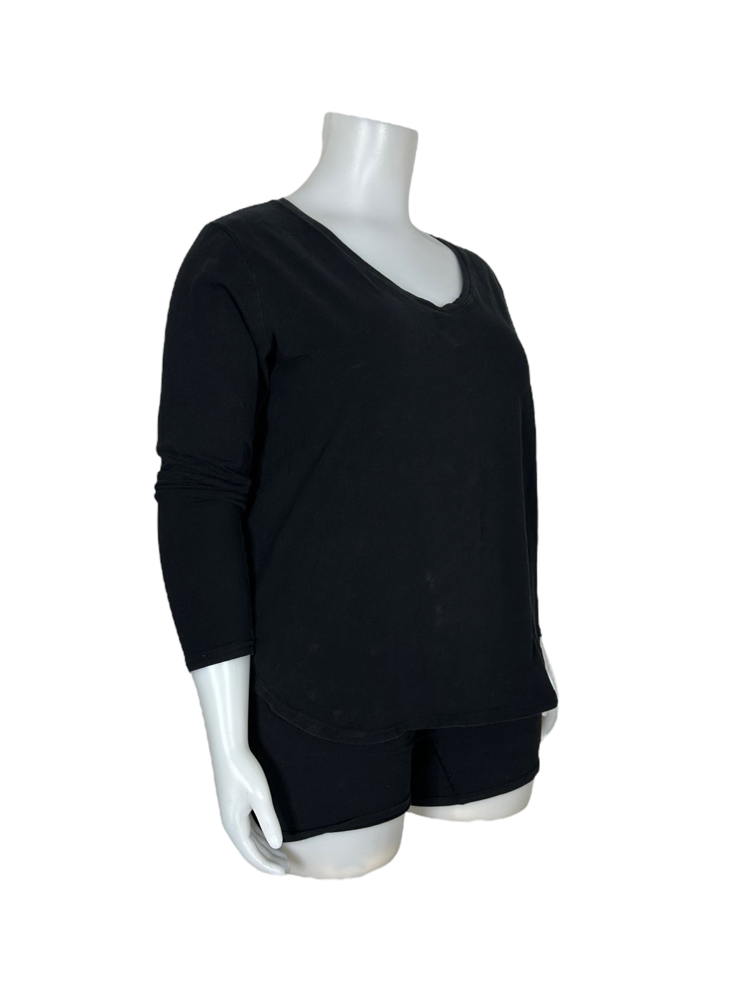 Black V-Neck Long Sleeved Shirt