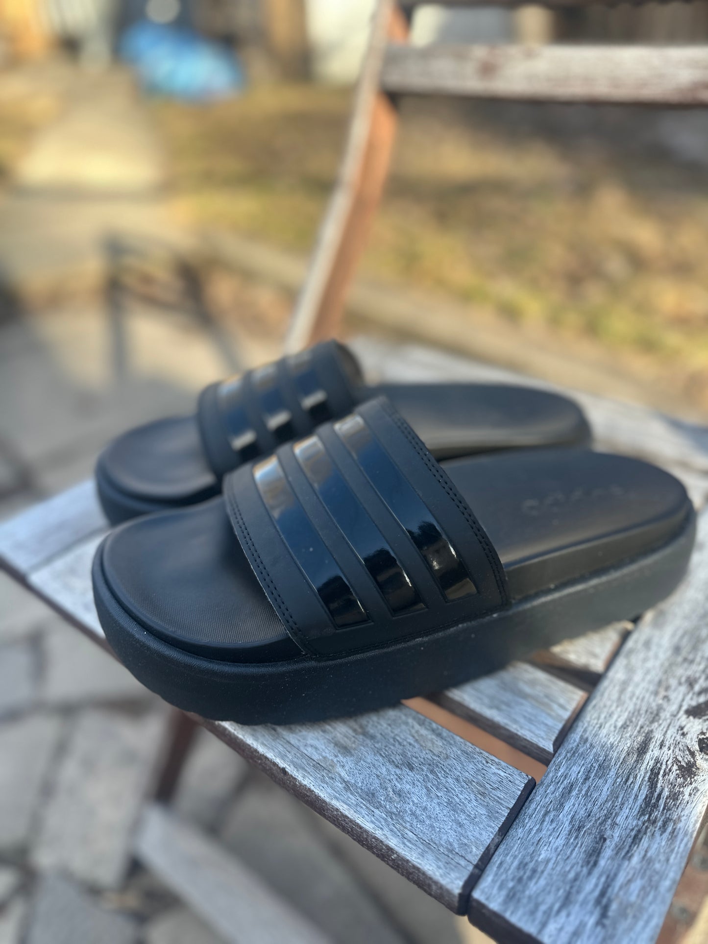 Black Platform Slides