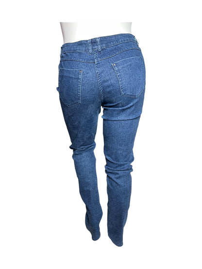 Blue Pattern Skinny Jeans