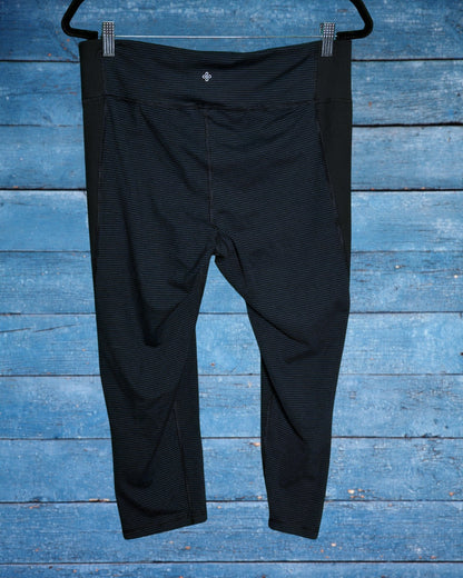 Navy Blue and Black Athletic Leggings