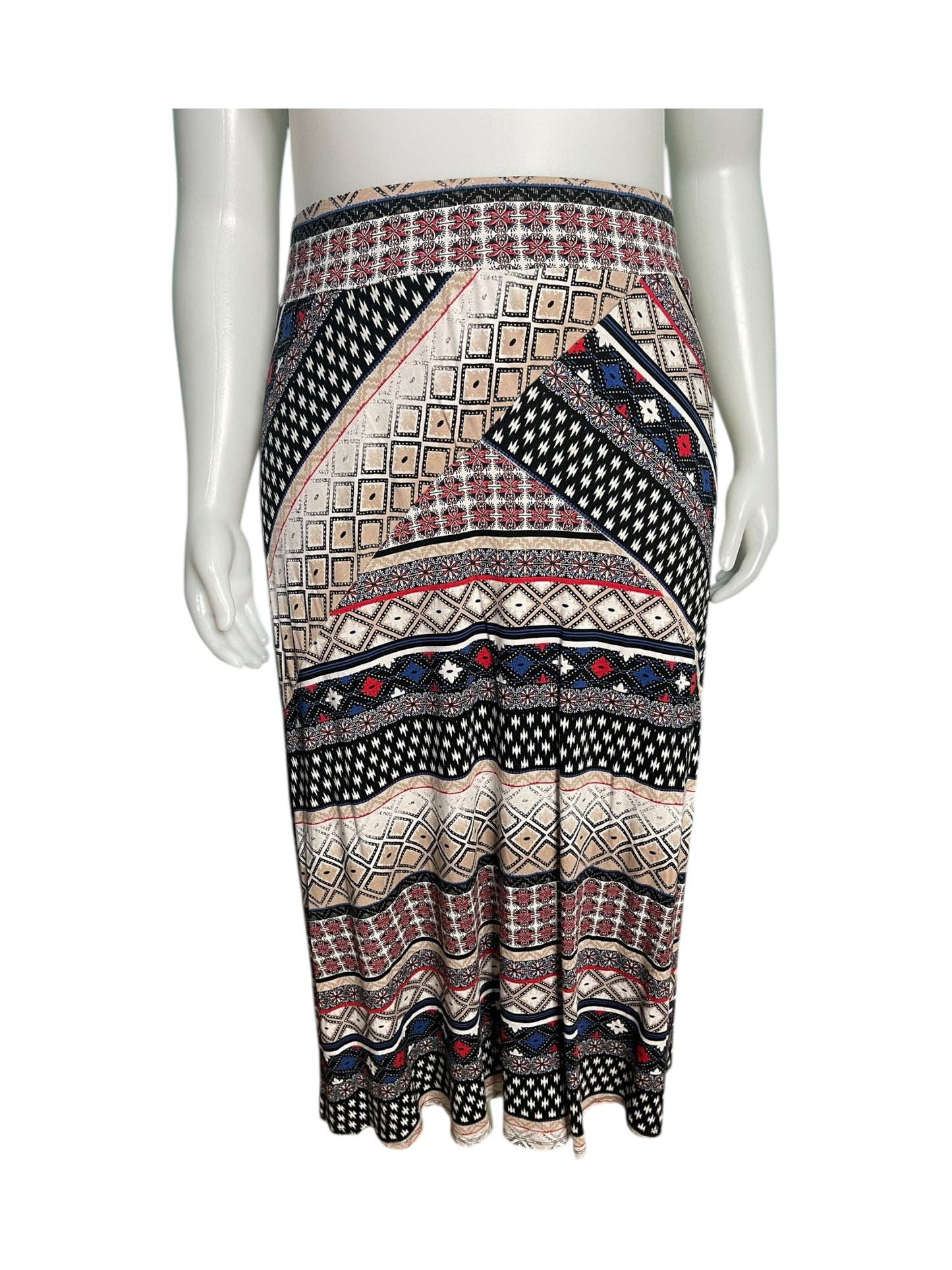 Brown, White, and Black Maxi Skirt