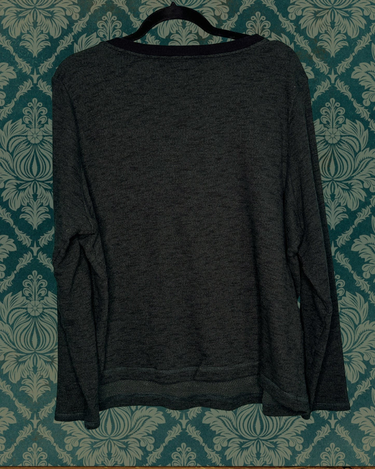 Dark Green V-Neck w/ Gold & Black Detail Sweater