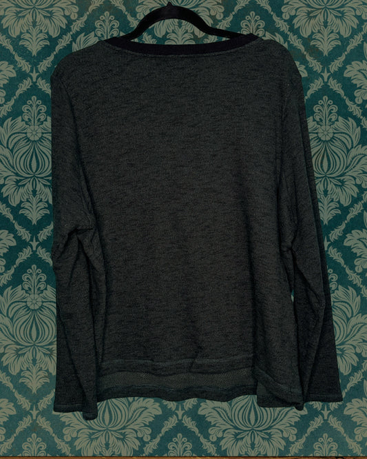 Dark Green V-Neck w/ Gold & Black Detail Sweater